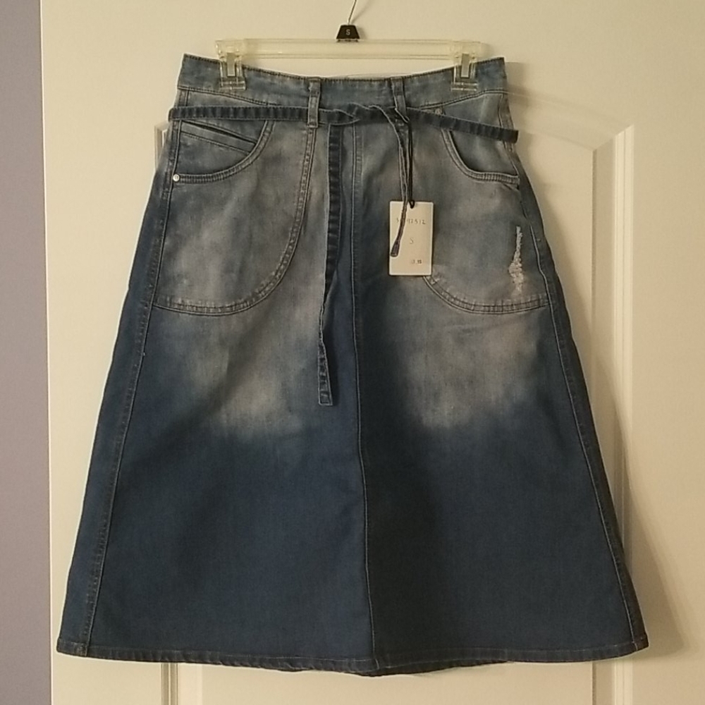 Anthropologie Pilcro jean a-line midi skirt size 4